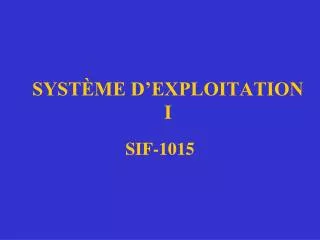 syst me d exploitation i