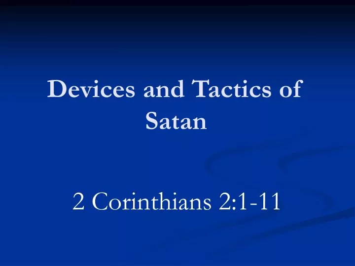 devices and tactics of satan