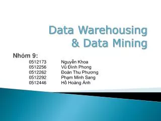 data warehousing data mining