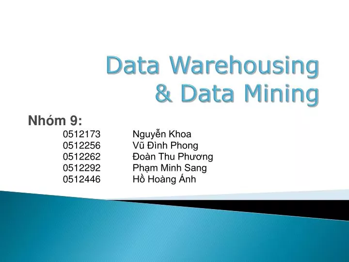 data warehousing data mining