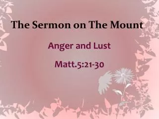 The Sermon on The Mount