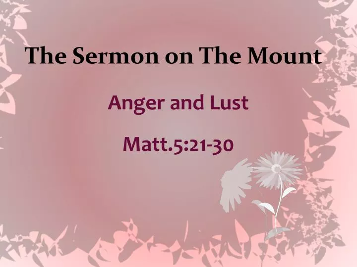 the sermon on the mount