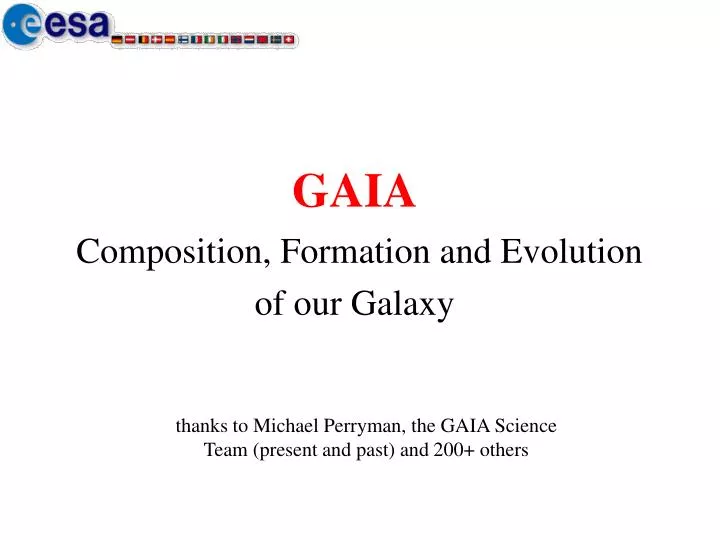 gaia composition formation and evolution of our galaxy