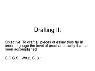 Drafting II: