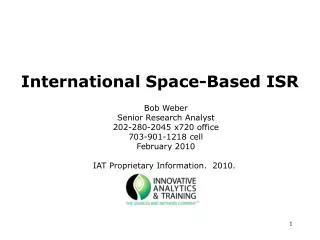 International Space-Based ISR