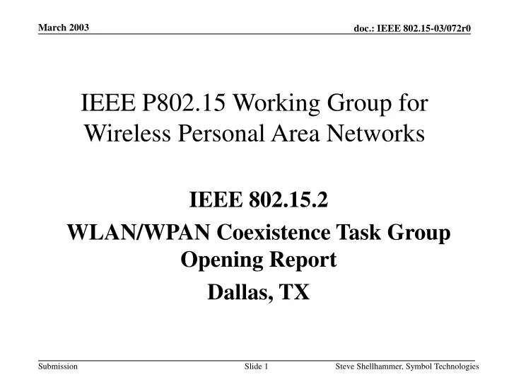 ieee p802 15 working group for wireless personal area networks