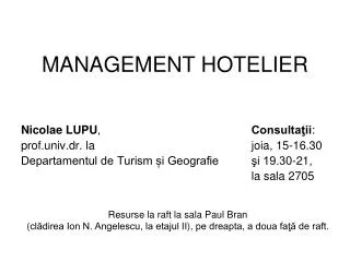 management hotelier