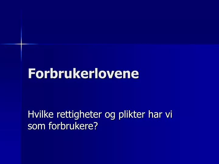 forbrukerlovene