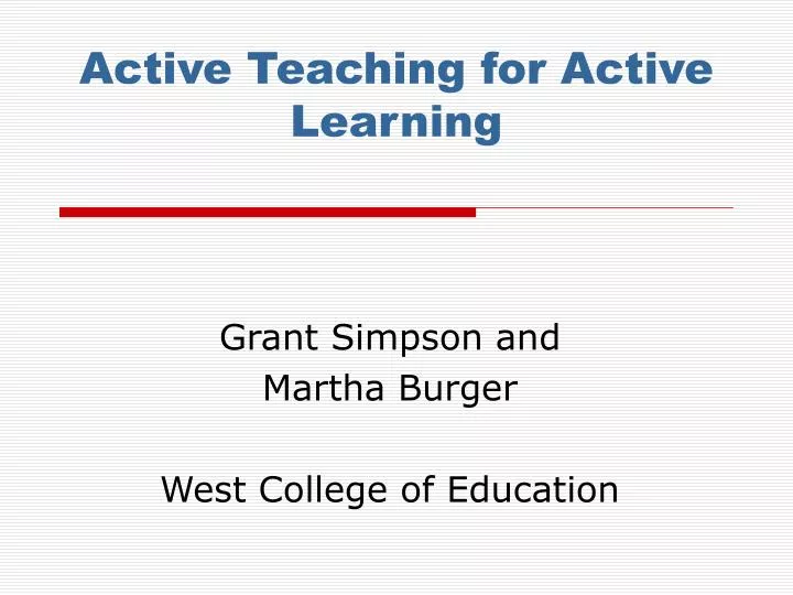 active teaching for active learning