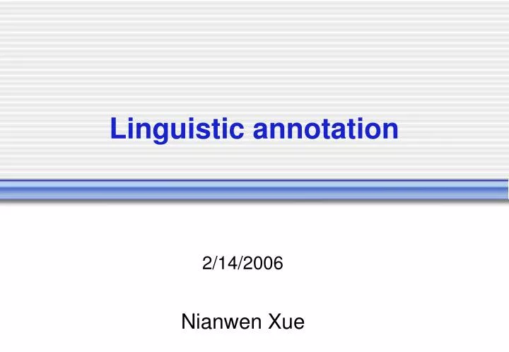 linguistic annotation