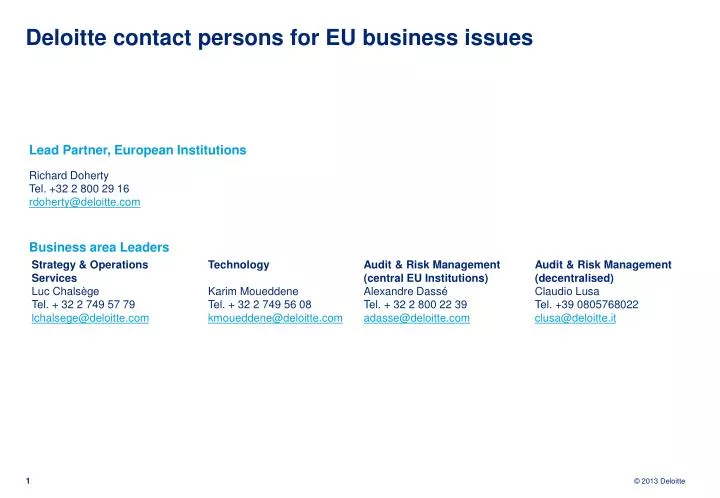deloitte contact persons for eu business issues