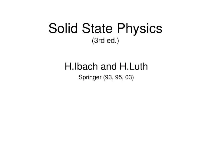 solid state physics 3rd ed