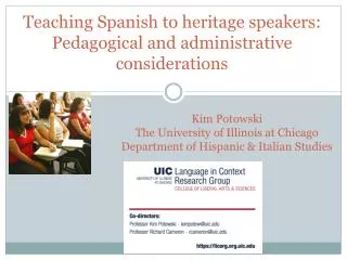 Teaching Spanish to heritage speakers: Pedagogical and administrative considerations