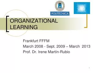 ORGANIZATIONAL LEARNING