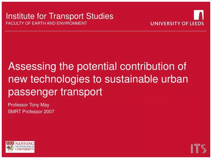 assessing the potential contribution of new technologies to sustainable urban passenger transport