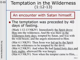 Temptation in the Wilderness (1:12-13)