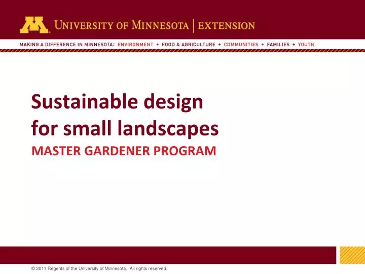 sustainable design for small landscapes
