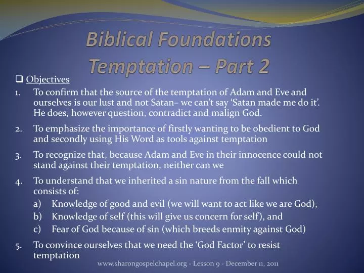 biblical foundations temptation part 2