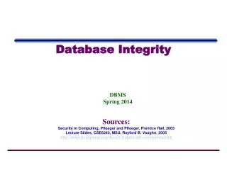 Database Integrity