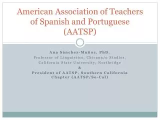 American Association of Teachers of Spanish and Portuguese ( AATSP )