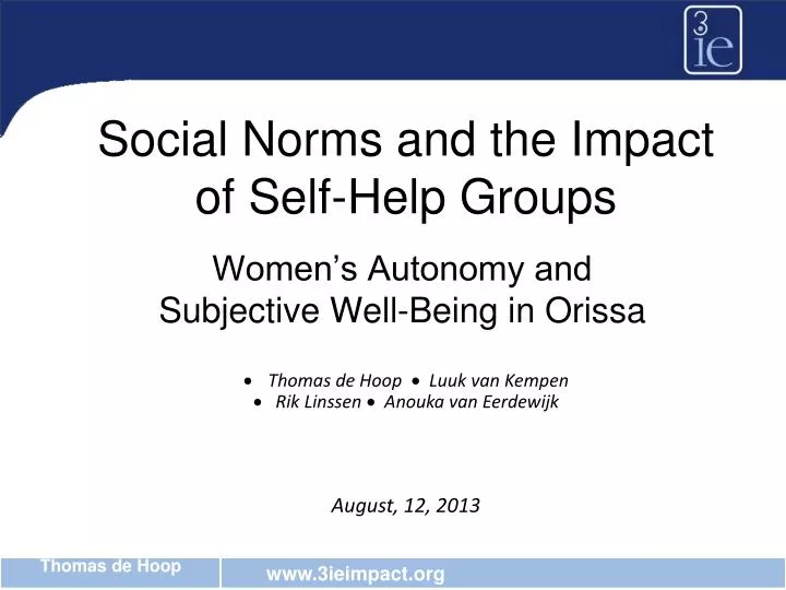 social norms and the impact of self help groups