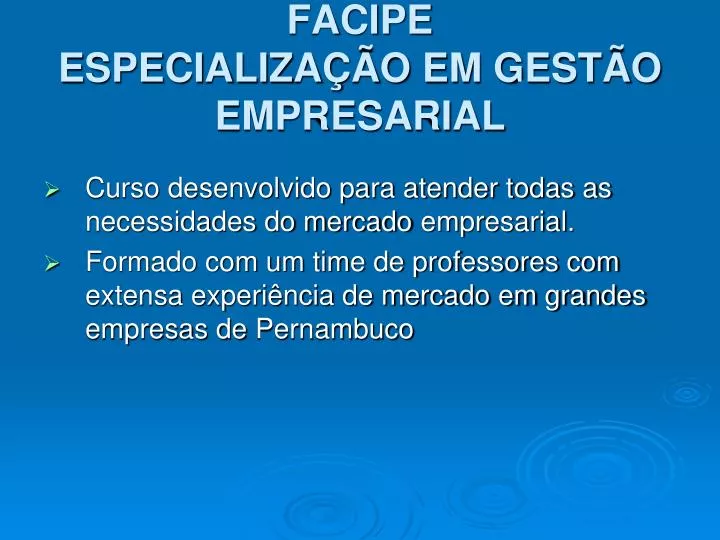 facipe especializa o em gest o empresarial