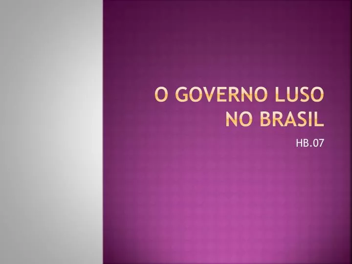 o governo luso no brasil