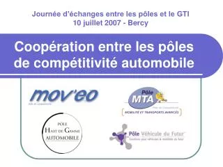 coop ration entre les p les de comp titivit automobile