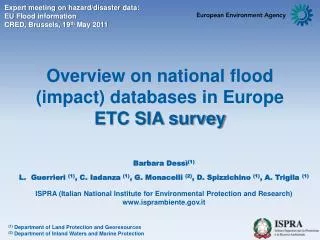 Overview on national flood (impact) databases in Europe ETC SIA survey