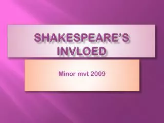 shakespeare s invloed
