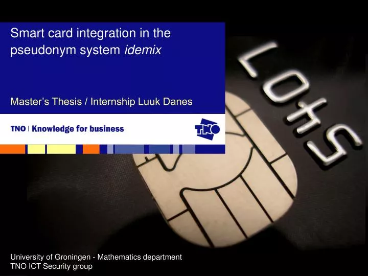smart card integration in the pseudonym system idemix