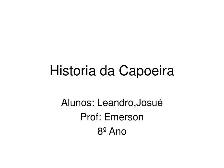 historia da capoeira