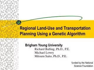 Regional Land-Use and Transportation Planning Using a Genetic Algorithm