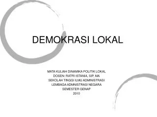 demokrasi lokal