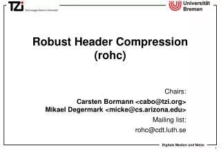 Robust Header Compression (rohc)