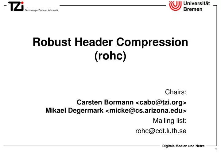 robust header compression rohc
