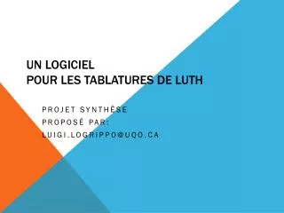 un logiciel pour les tablatures de luth