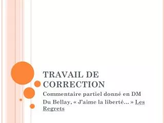 travail de correction