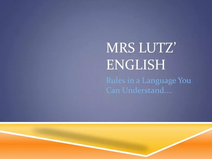 mrs lutz english