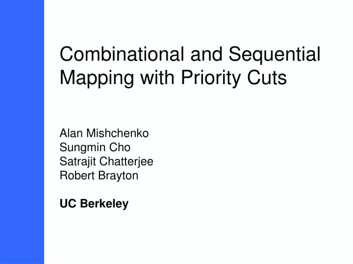 combinational and sequential mapping with priority cuts