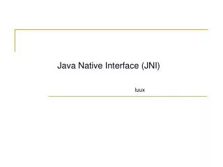 Java Native Interface (JNI)