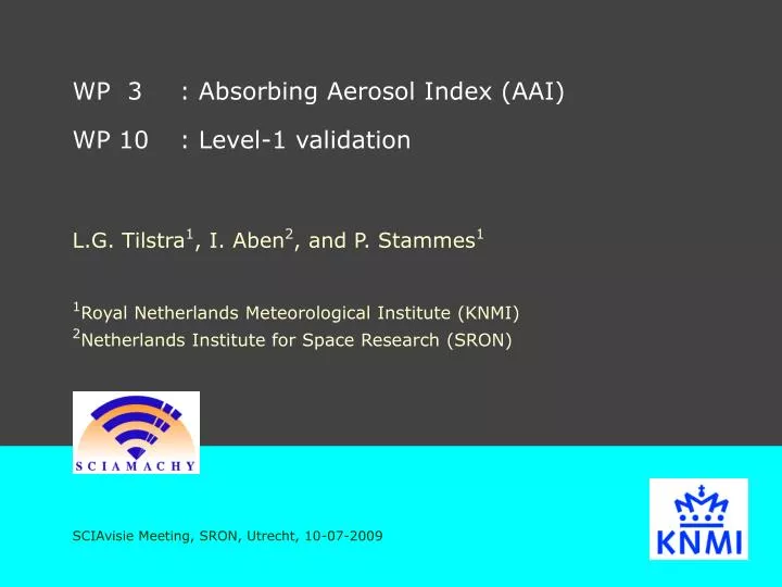 wp 3 absorbing aerosol index aai wp 10 level 1 validation