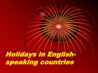 Holidays in English-speaking countries