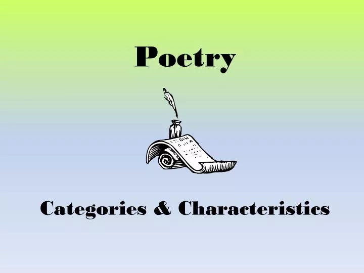poetry categories characteristics