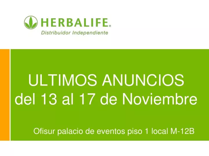 ultimos anuncios del 13 al 17 de noviembre