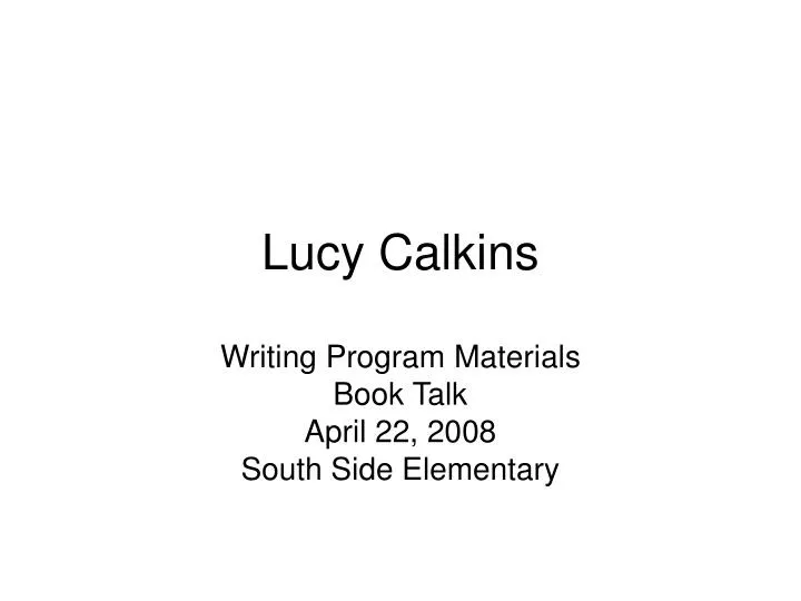 lucy calkins
