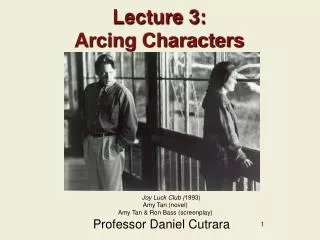 Lecture 3: Arcing Characters