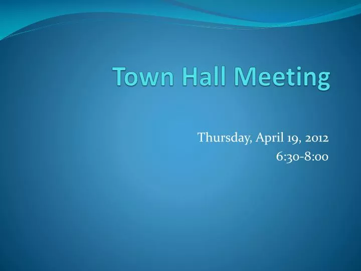 town hall meeting