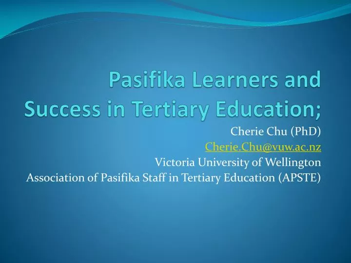 pasifika learners and success in tertiary education