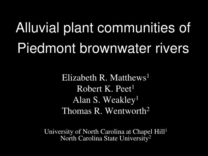 alluvial plant communities of piedmont brownwater rivers